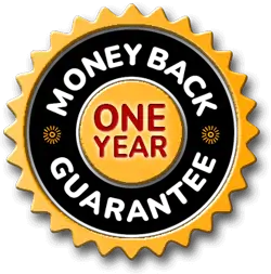 Official satisfaction and money back guarantee seal